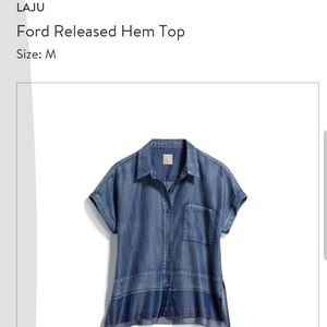 NWT blue denim button up shirt